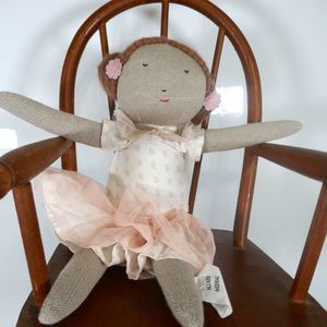 15" Stuffed Knit Ballerina Doll Pink Mesh Skirt Radiant Exports India Plush